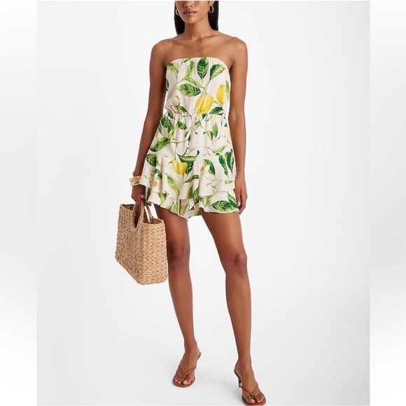NWT Express Lemon Floral Romper - Picture 1 of 12